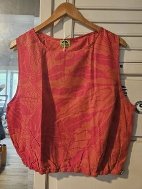 KEALOPIKP BALLOON TANK - SIZE MEDIUM - HALANALANA PRINT - ORANGE COLOR